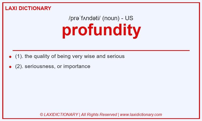 Definition profundity in American English