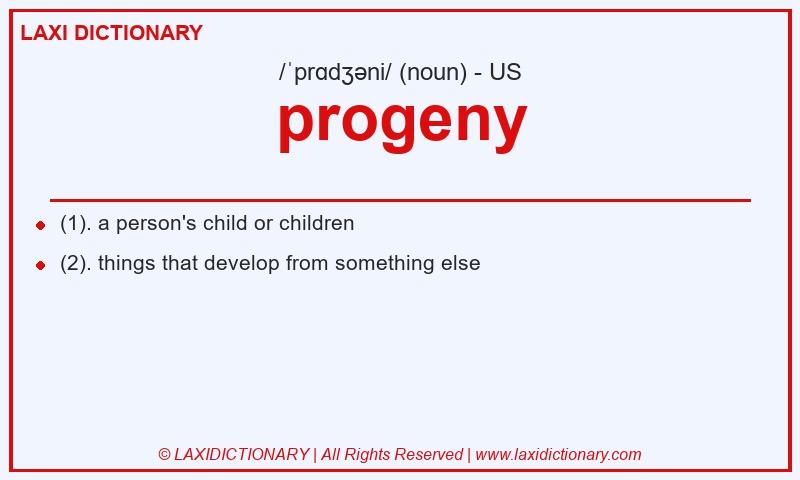 Definition progeny in American English