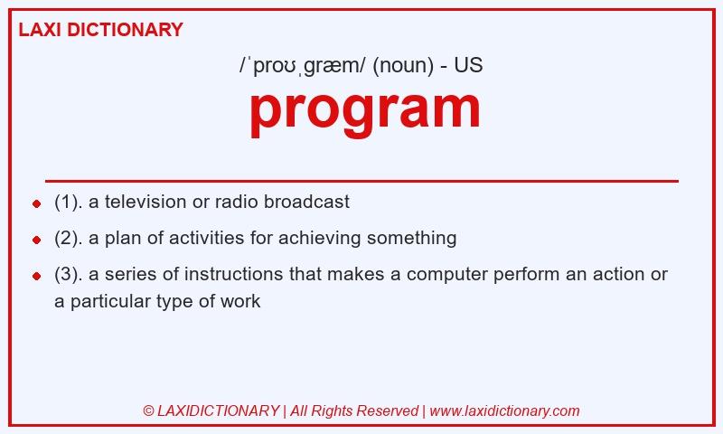 Definition program in American English