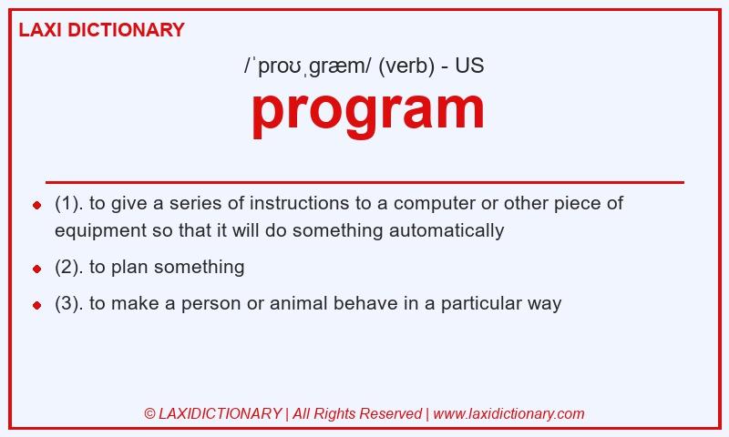 Definition program in American English