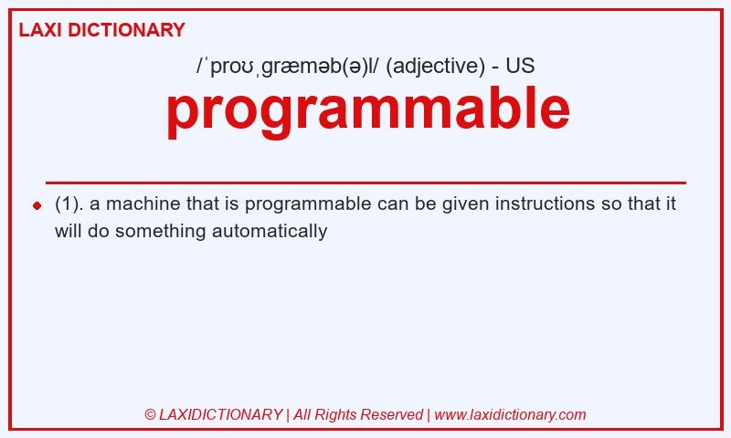 Definition programmable in American English