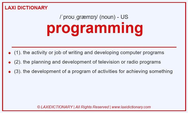 Definition programming in American English