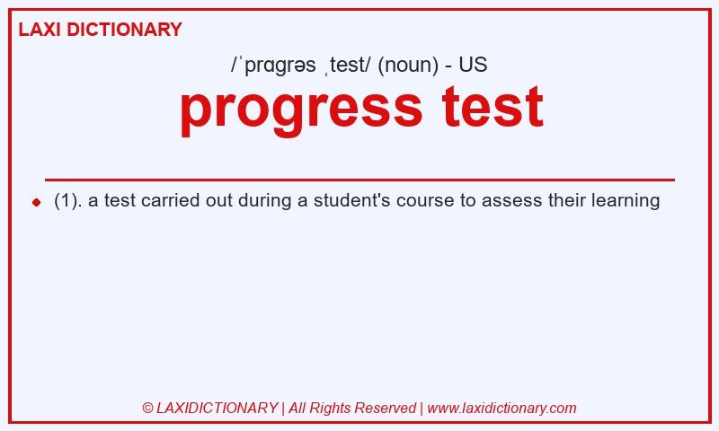 Definition progress test in American English