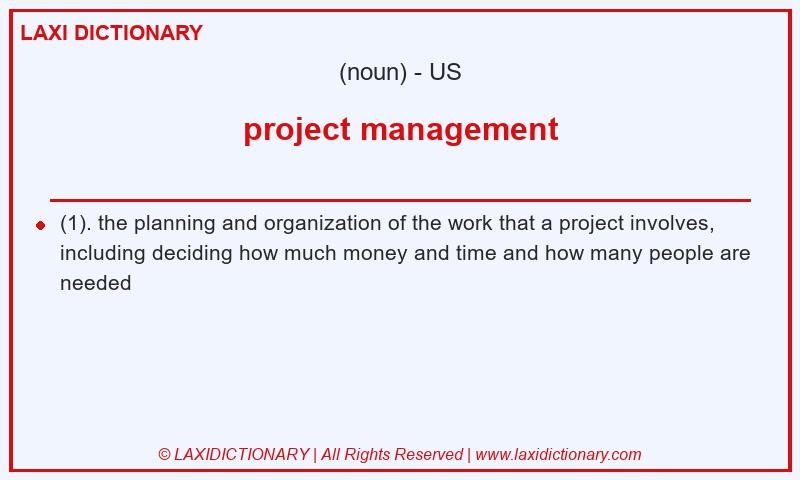 Definition project management in American English