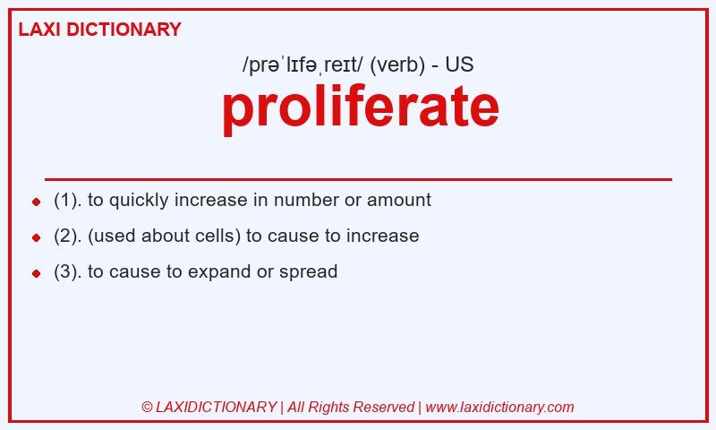 Definition proliferate in American English