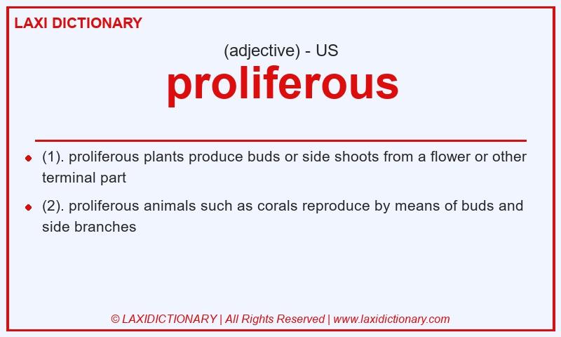 Definition proliferous in American English