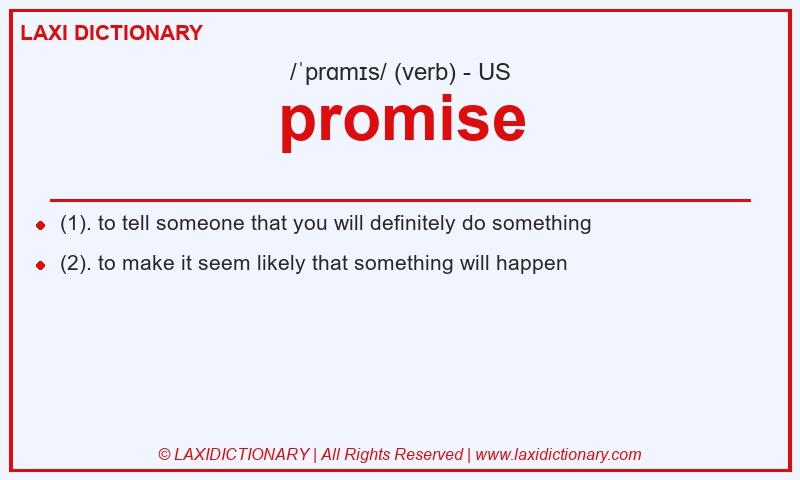 Definition promise in American English