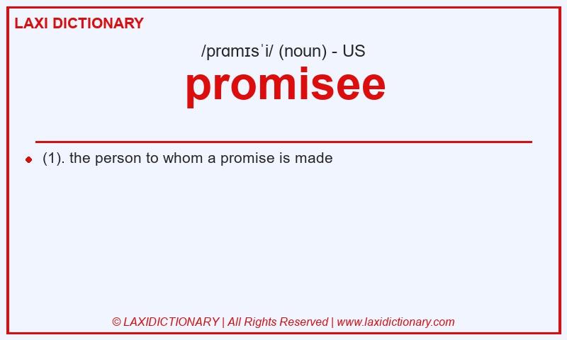 Definition promisee in American English
