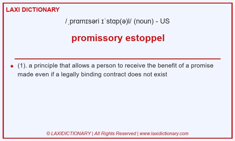 Definition promissory estoppel in American English