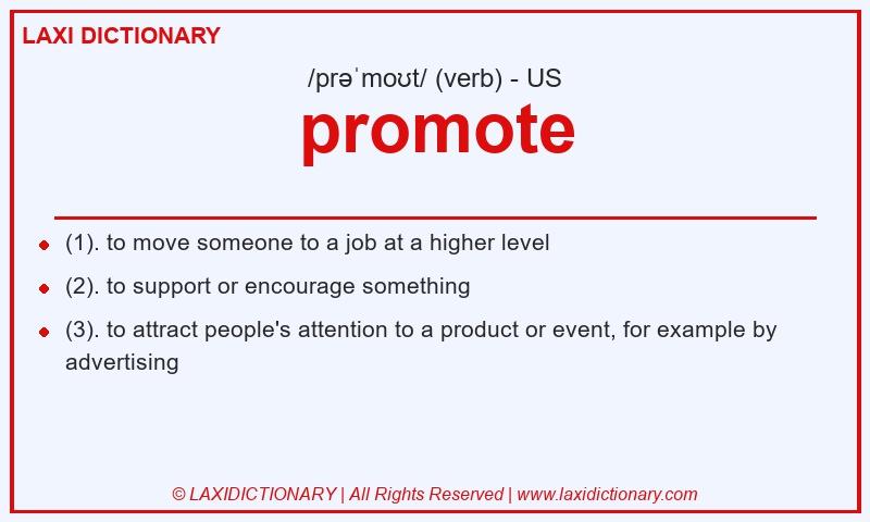 Definition promote in American English