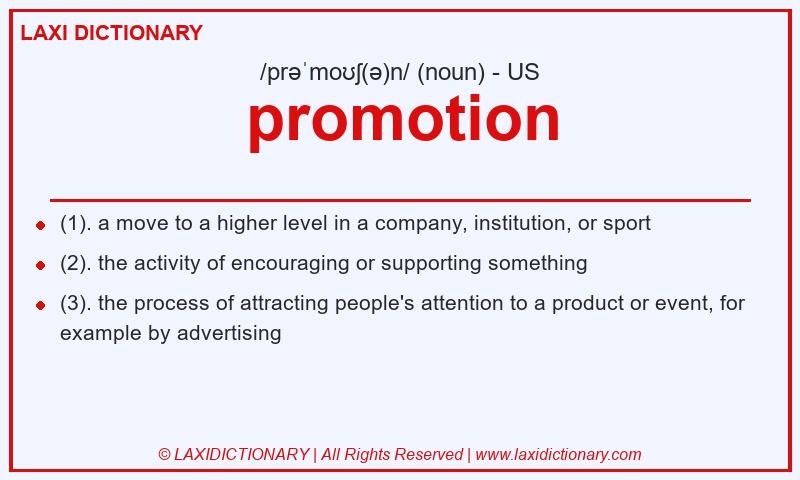 Definition promotion in American English