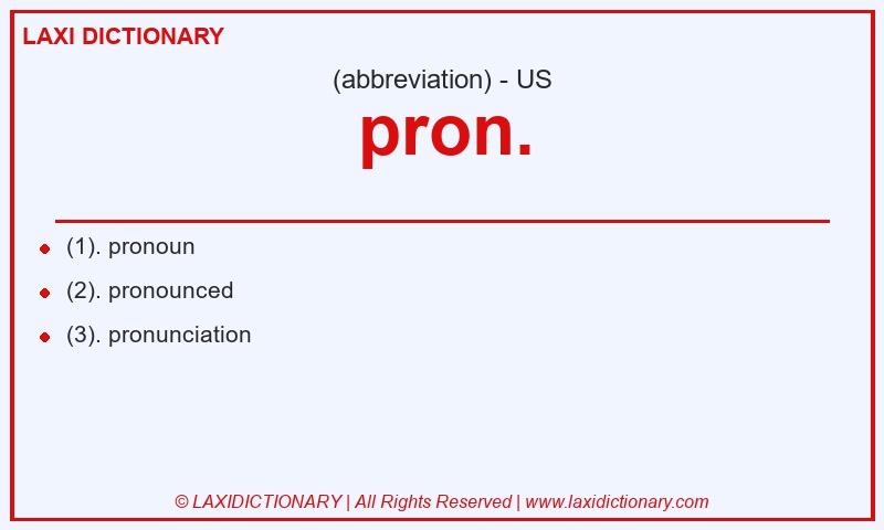 Definition pron. in American English