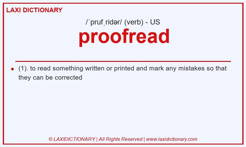 Definition proofread in American English