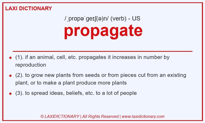 Definition propagate in American English