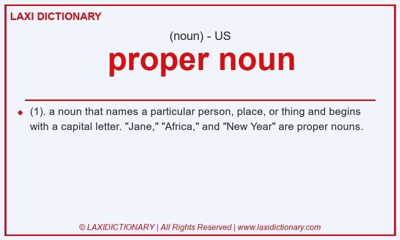 Definition proper noun in American English