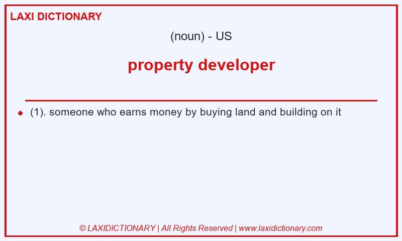 Definition property developer in American English