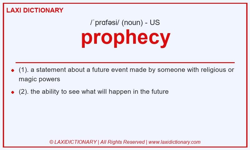 Definition prophecy in American English