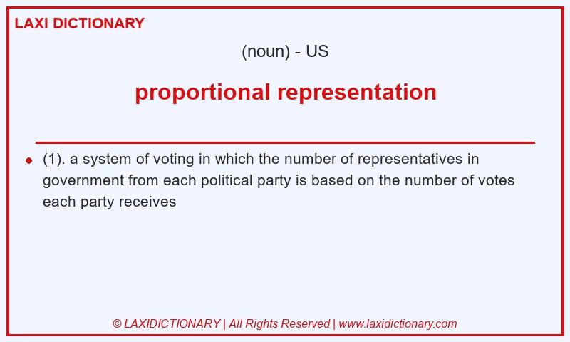 Definition proportional representation in American English