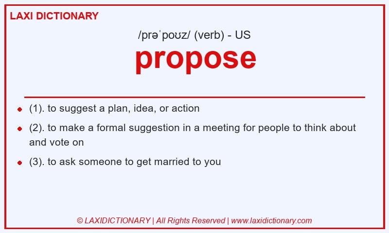 Definition propose in American English