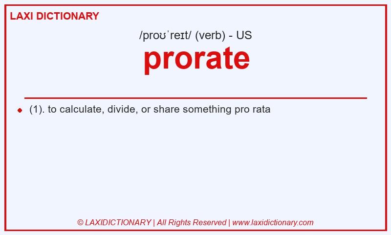 Definition prorate in American English