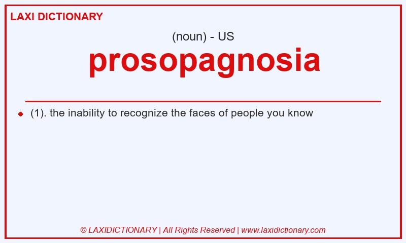 Definition prosopagnosia in American English