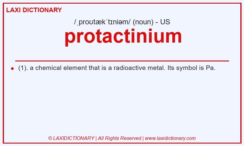 Definition protactinium in American English