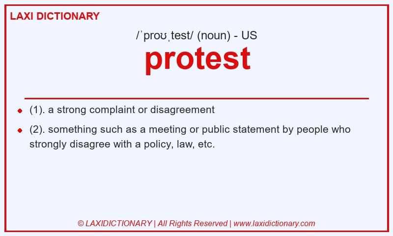 Definition protest in American English