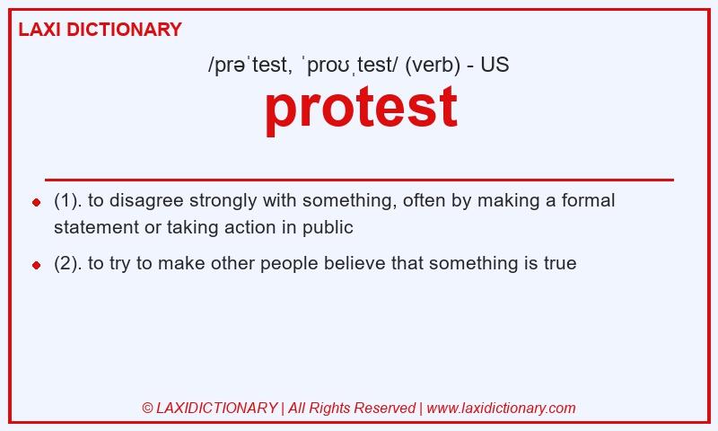 Definition protest in American English