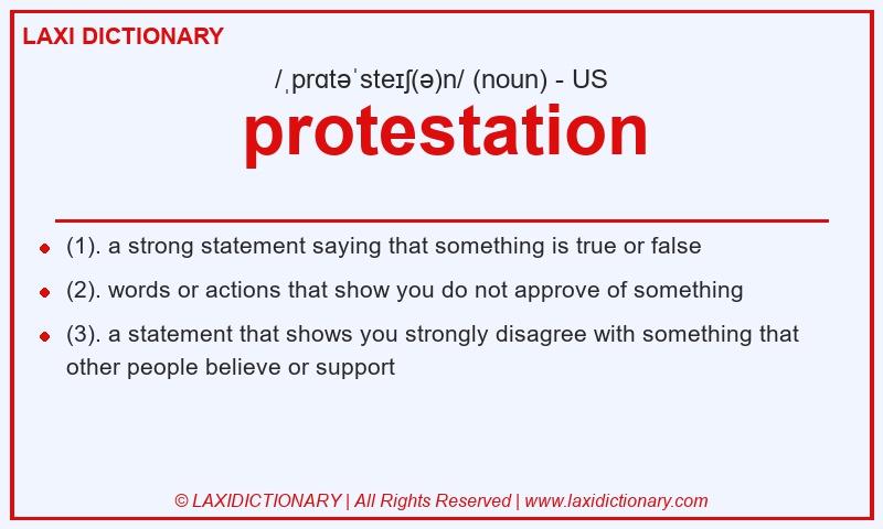 Definition protestation in American English