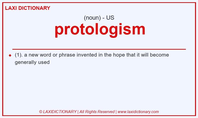 Definition protologism in American English