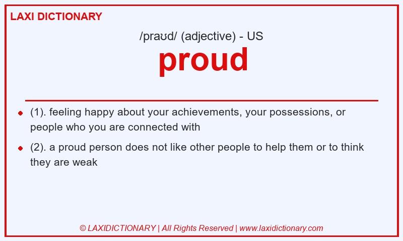 Definition proud in American English