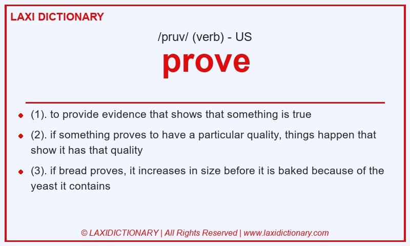 Definition prove in American English