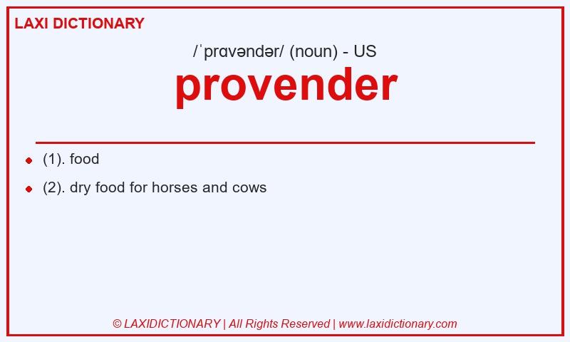 Definition provender in American English