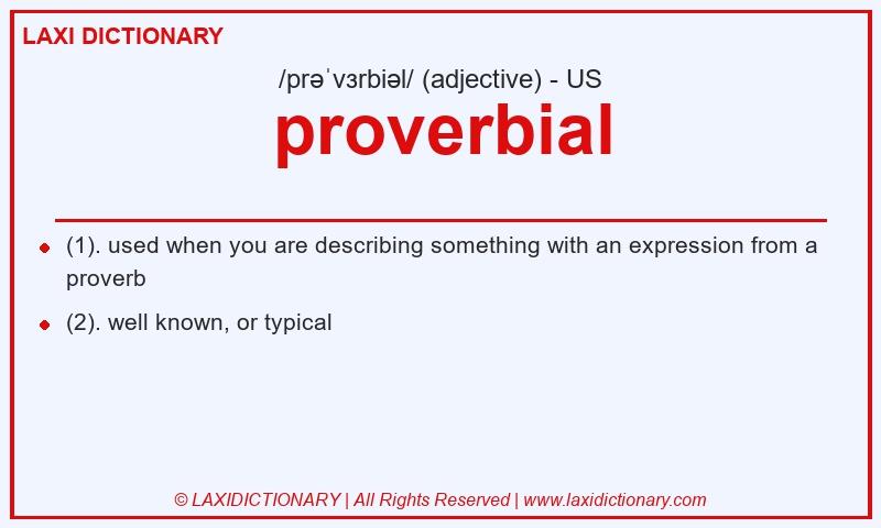 Definition proverbial in American English
