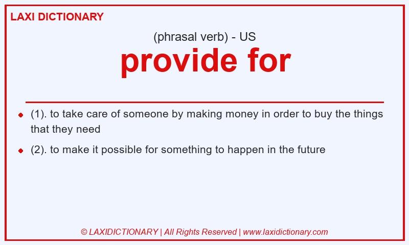 Definition provide for in American English