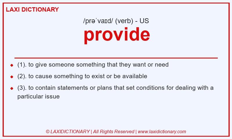 Definition provide in American English