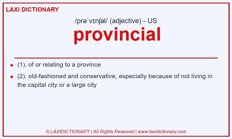 Definition provincial in American English
