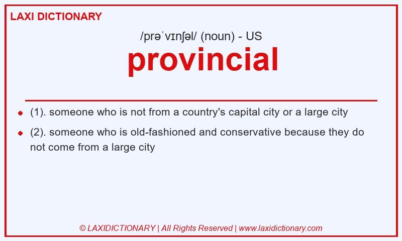 Definition provincial in American English