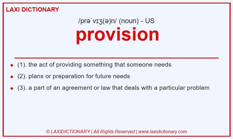 Definition provision in American English