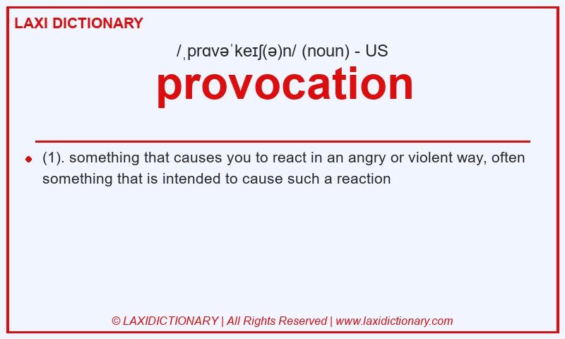 Definition provocation in American English