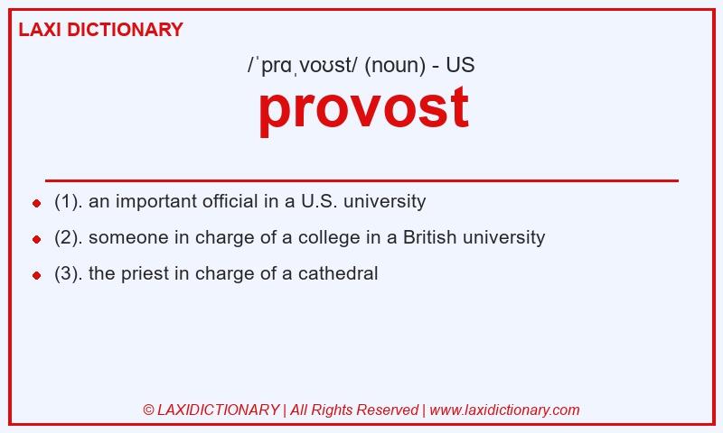 Definition provost in American English