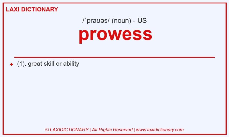 Definition prowess in American English