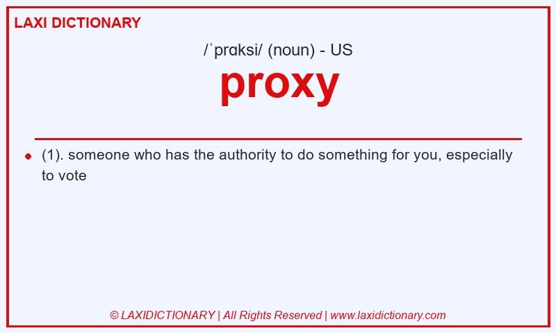 Definition proxy in American English