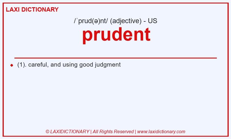 Definition prudent in American English