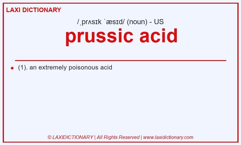 Definition prussic acid in American English