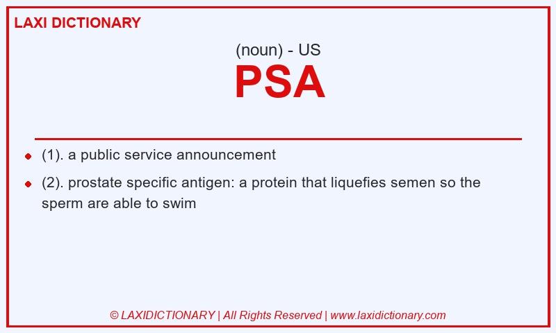 Definition PSA in American English