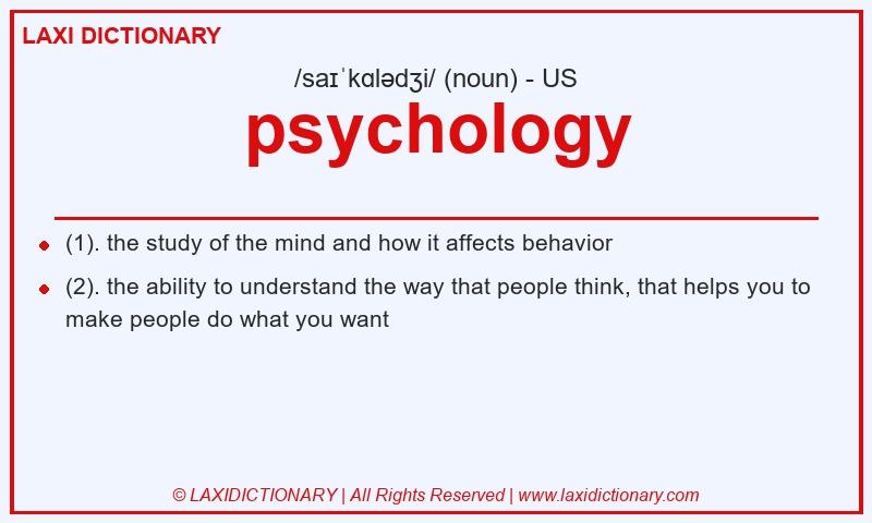 Definition psychology in American English