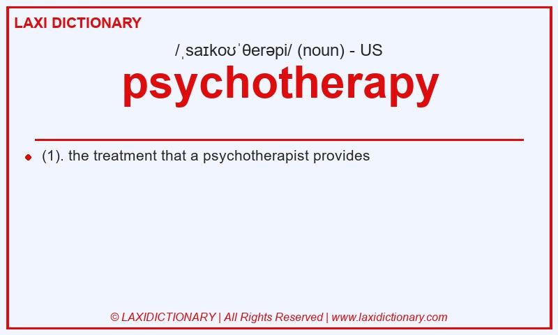 Definition psychotherapy in American English
