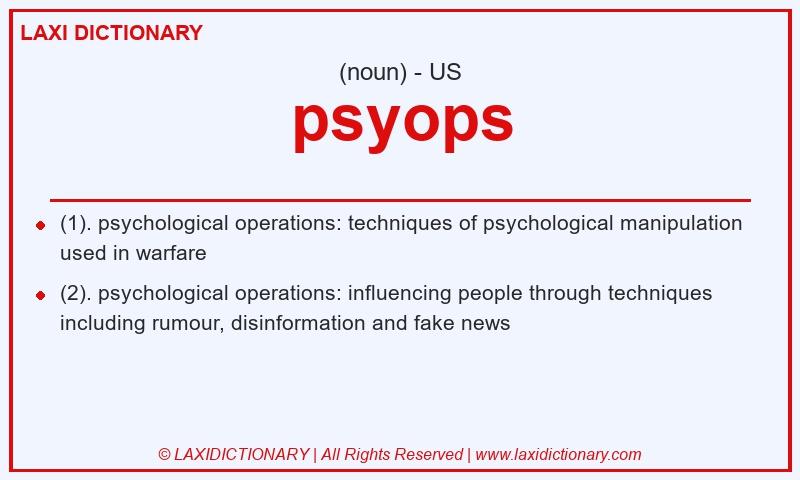 Definition psyops in American English