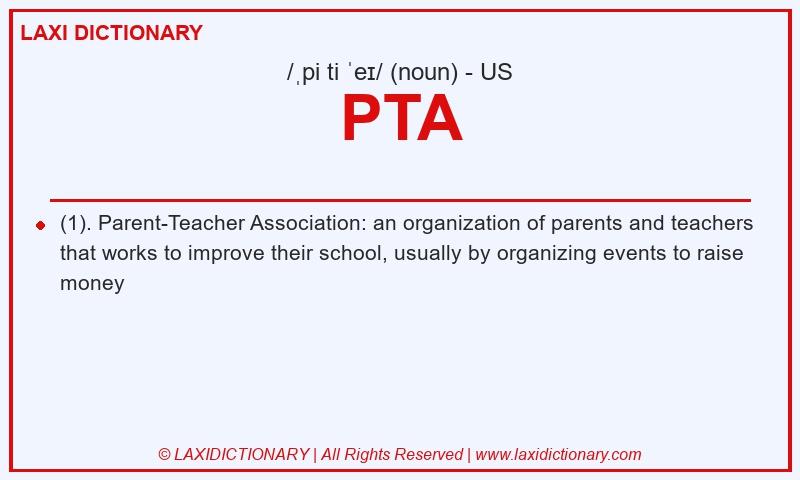 Definition PTA in American English